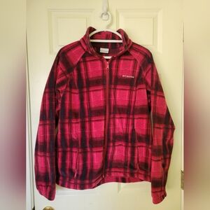 Columbia Pink and Black Plaid Jacket